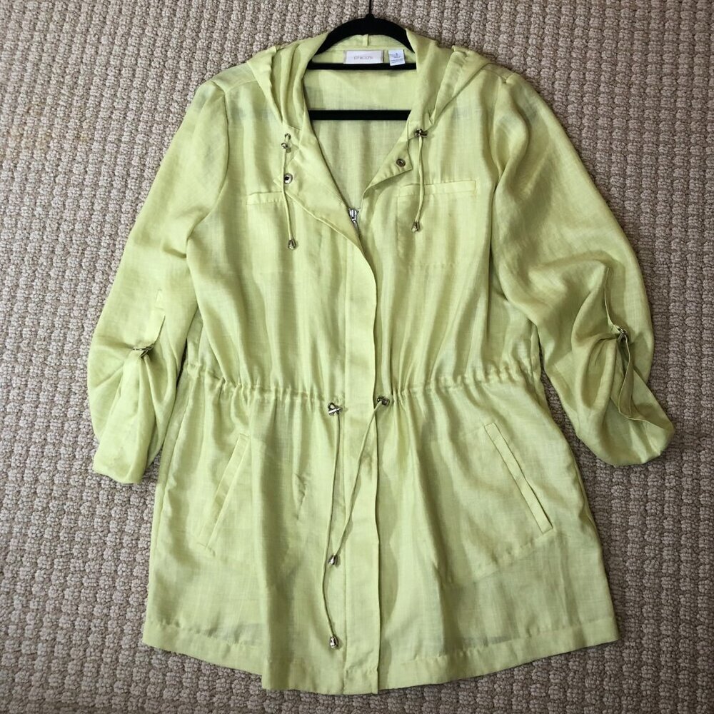 Chico's Hooded Zip-Up Linen-look Jacket, Size 1 (Size M, 8) - Picture 7 of 12